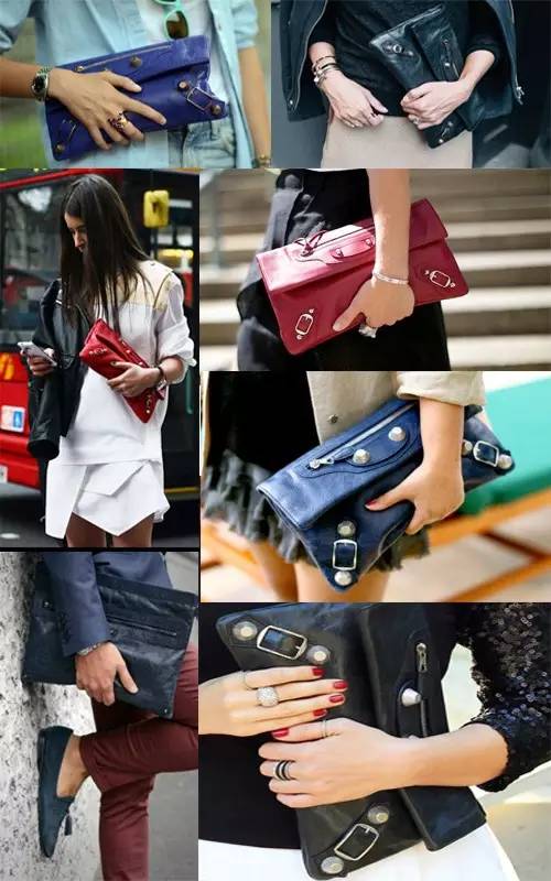 复古机车包大容量,balenciaga现代灰色机车包