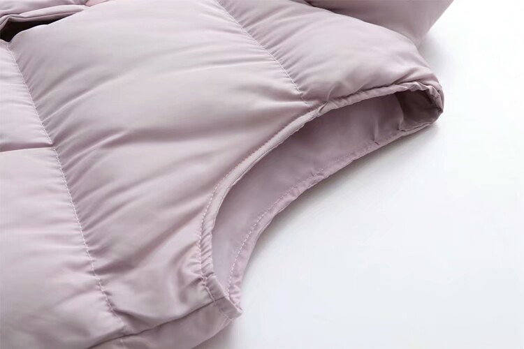 立领大口袋白羽绒马甲,立领双口袋羽绒马甲