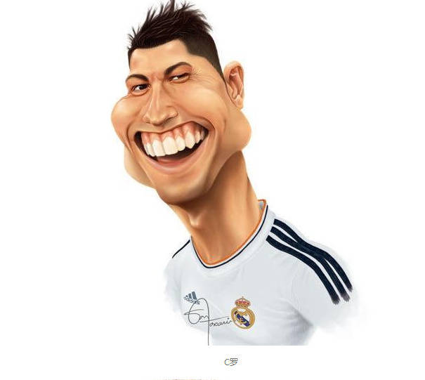 足球球星五大联赛漫画图片,足球运动员c罗人物漫画