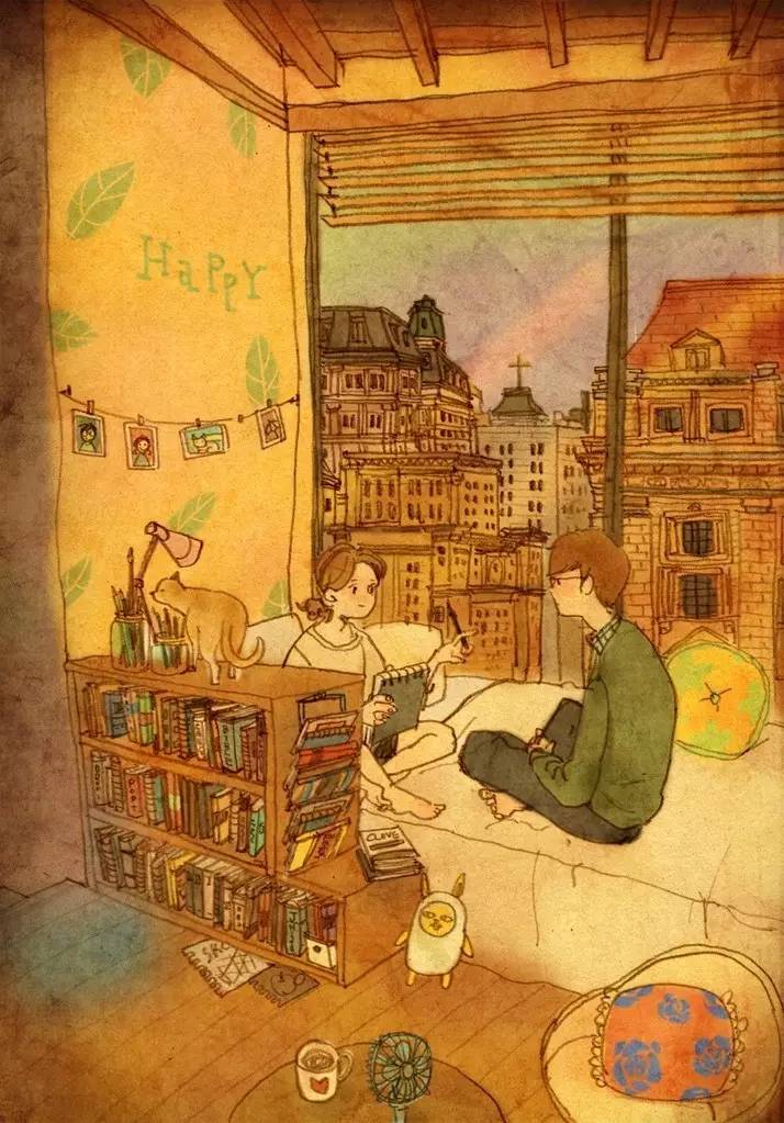 见过这样秀恩爱的吗？韩国艺术家温馨插画