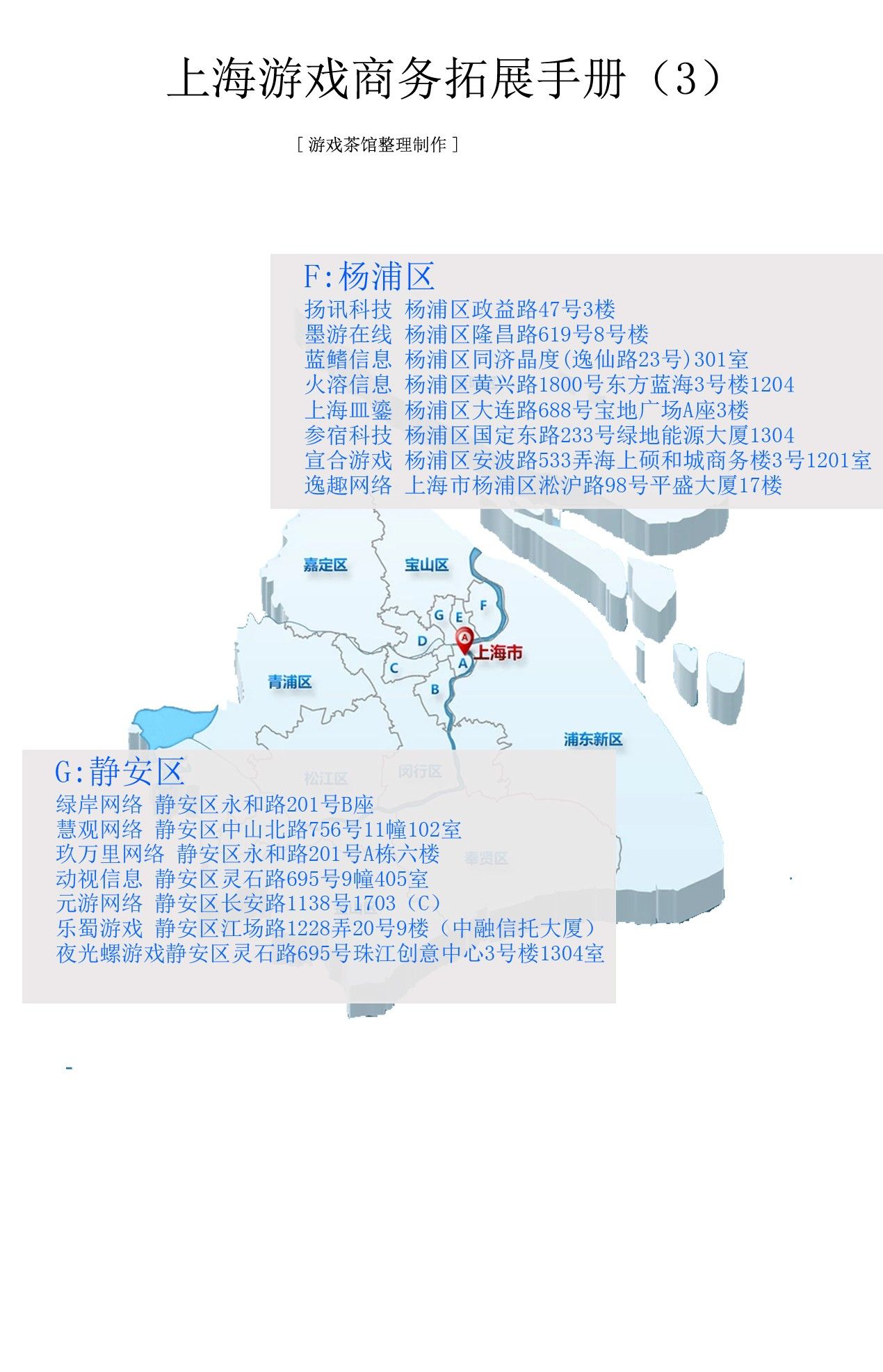 上海游戏公司分布图,上海游戏公司分布区域