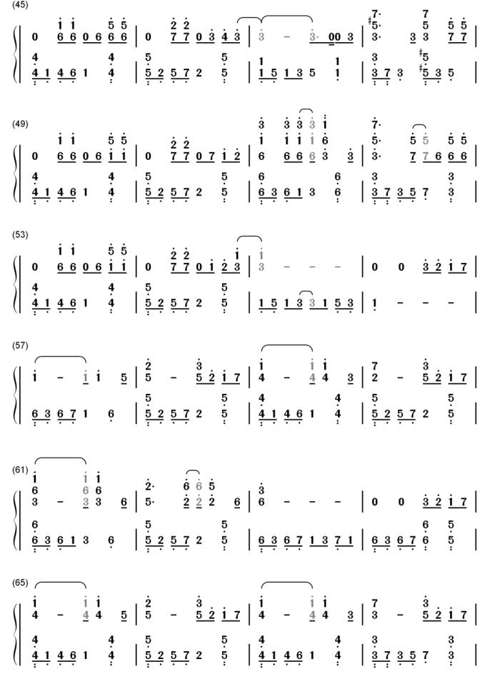 一些经典钢琴曲的简谱和五线谱给大家学习参考