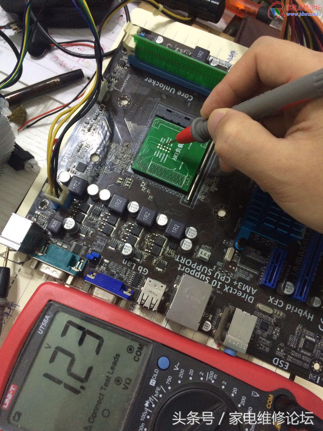 华硕m5a78l-mlx3plus如何换cpu,使用示波器维修电脑主板