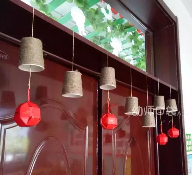 幼儿园废旧纸箱走廊环创吊饰双面,用废旧物品做关于冬天的手工吊饰