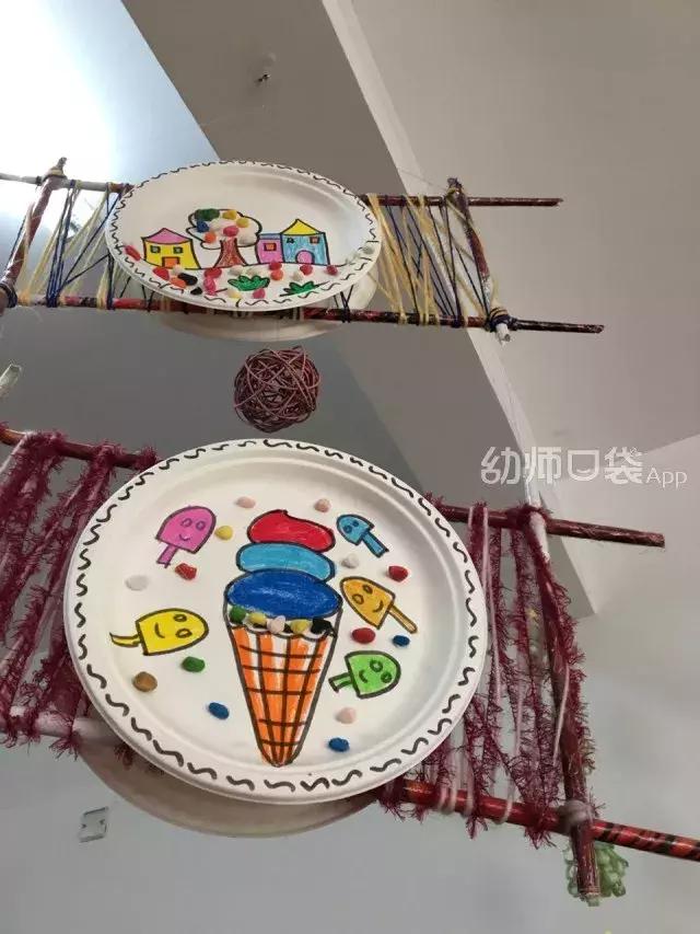 幼儿园废旧纸箱走廊环创吊饰双面,用废旧物品做关于冬天的手工吊饰