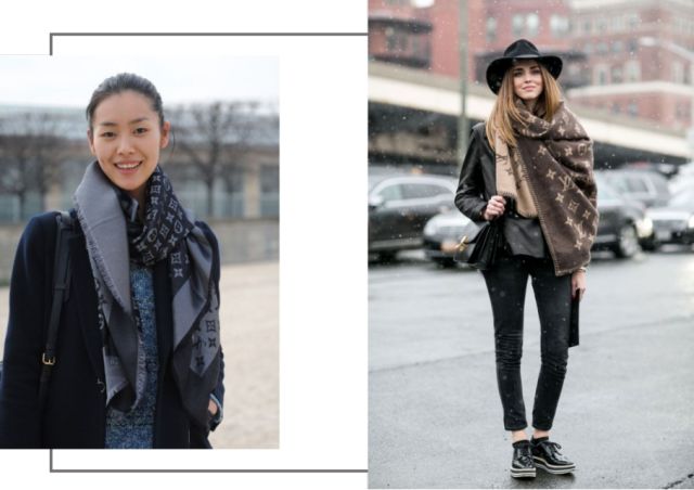 大牌围巾经典款,大牌围巾戴法简单好看