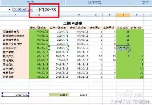 excel项目管理进度表教程,excel实现project的项目进度