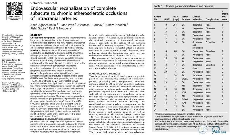 颅内动脉狭窄介入治疗研究,颅内血管cta副作用