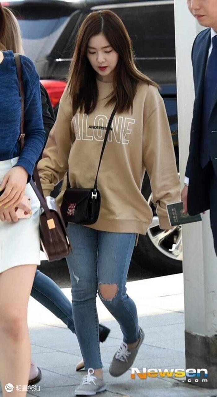 郑秀晶同款牛仔衬衫,郑秀晶蓝色衣服牛仔裤