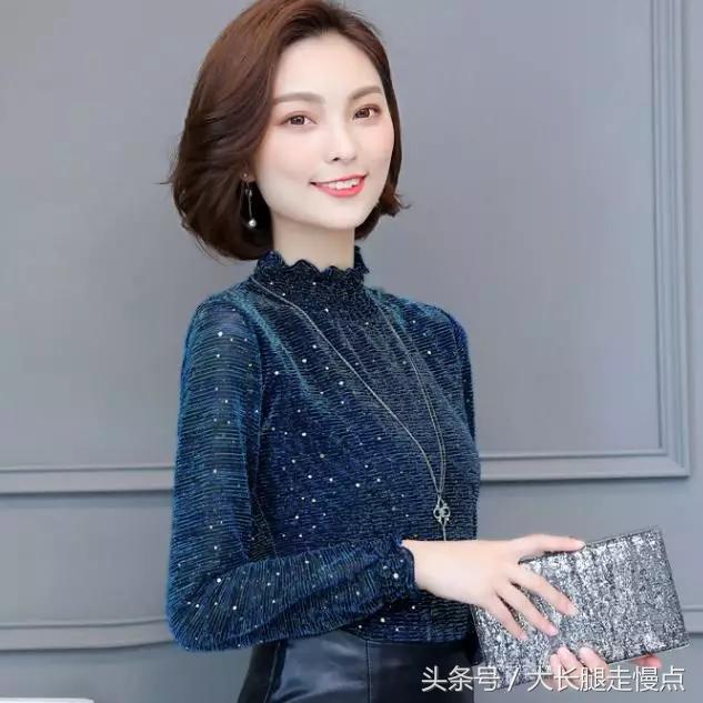 2018秋冬新款女装保暖蕾丝衫，修身蕾丝打底衫，穿上美美的