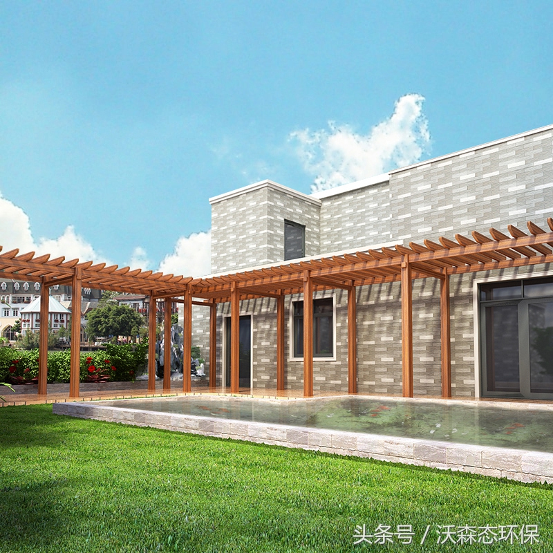 防腐木葡萄架花架效果图,露台铝合金花架葡萄架