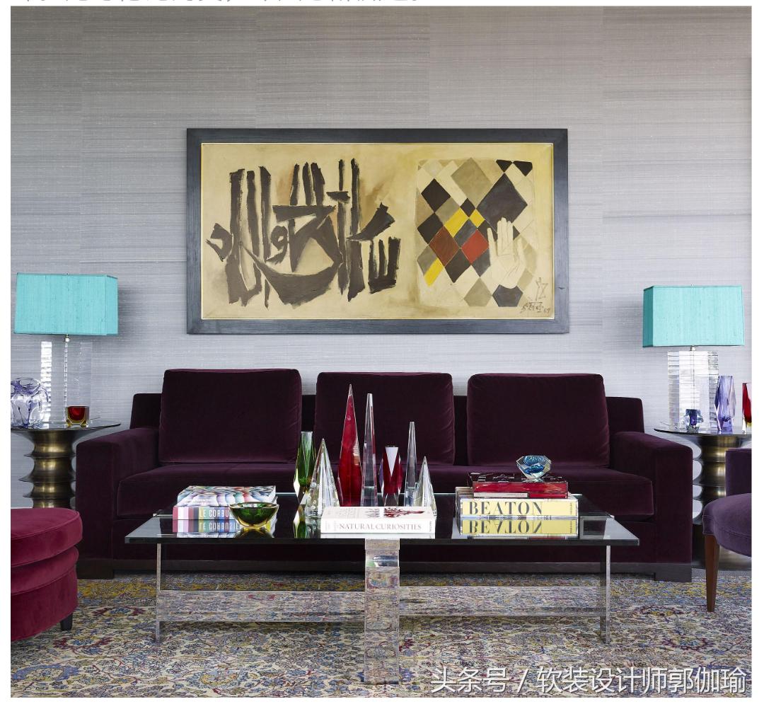 黑白灰软装设计搭配,浓郁紫色高级感软装搭配图片