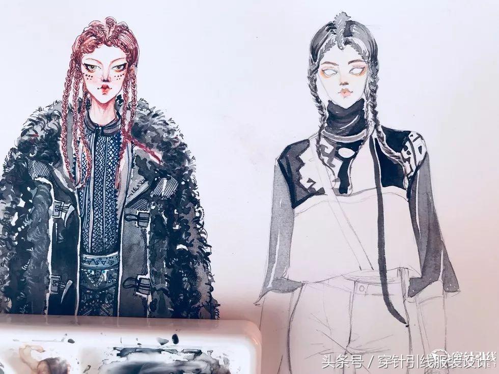 服装手绘效果图,时装手绘效果图夏装