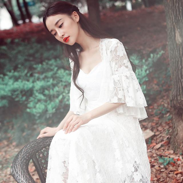 纯色收腰连衣裙女夏季新款,夏季雪纺纯色连衣裙