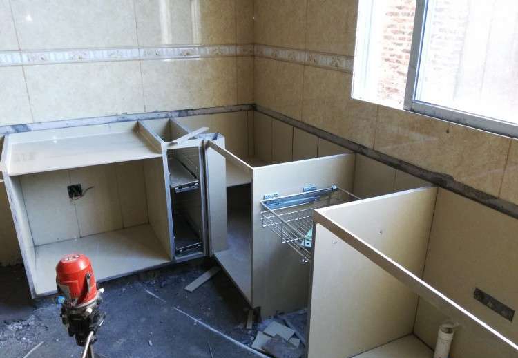 做瓷砖橱柜的全部流程,全水泥瓷砖橱柜