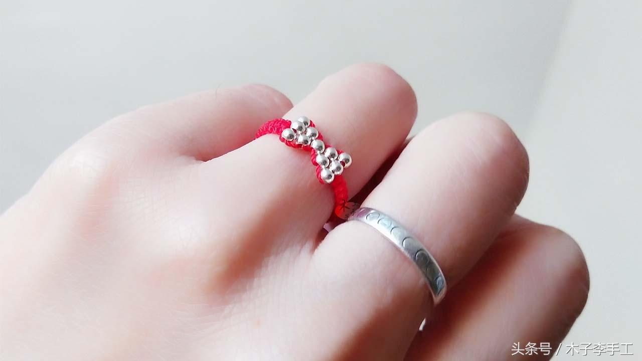 黄金蝴蝶结戒指编绳最新款式,小米珠蝴蝶结戒指串珠教程