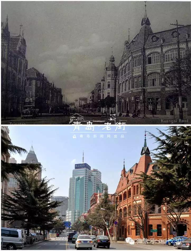 青岛百年老街照片,青岛老房老街