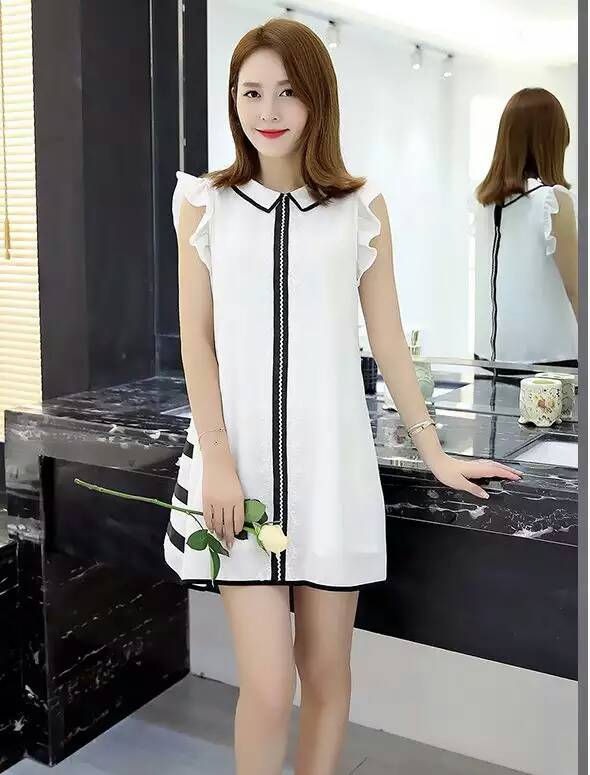 少女青春靓丽显瘦素色连衣裙,少女温婉气质连衣裙