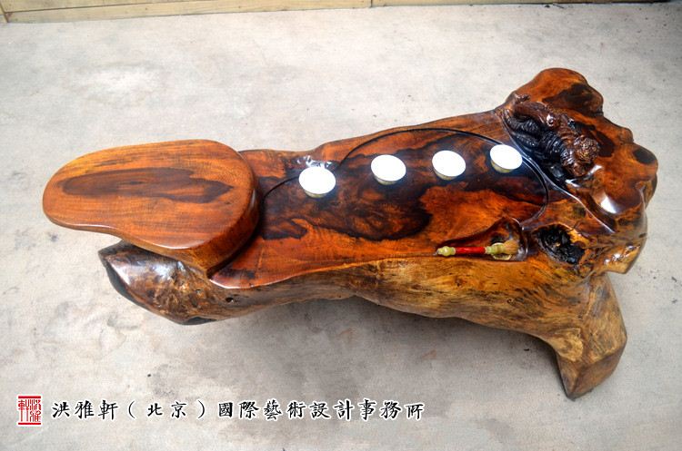 名匠实木小茶几鸡翅木,老榆木树根雕茶几