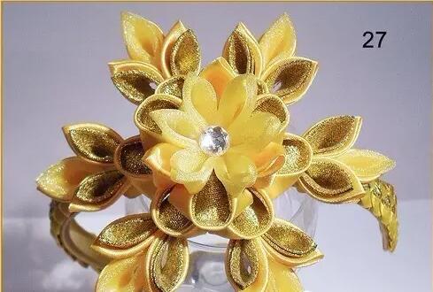 丝带五瓣花发卡制作教程,diy手工制作蝴蝶结小发卡