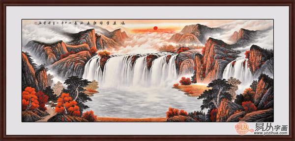 客厅南墙挂鸿运当头山水画行吗,进门北墙挂鸿运当头山水画好吗