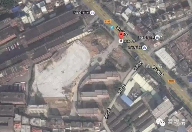 航拍福清市学校,可以看到学校内部的卫星地图