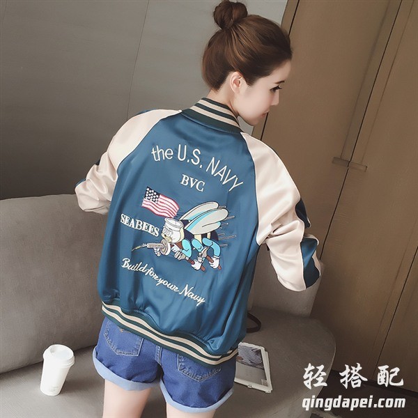 棒球衣女外套穿搭,棒球衣外套女高腰