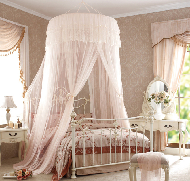 儿童房床简约风推荐,儿童房女孩卧室粉色床幔