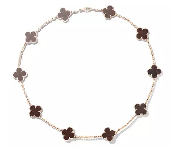 vca四叶草带钻项链系列,vca梵克雅宝四叶草项链