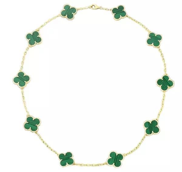 vca四叶草带钻项链系列,vca梵克雅宝四叶草项链