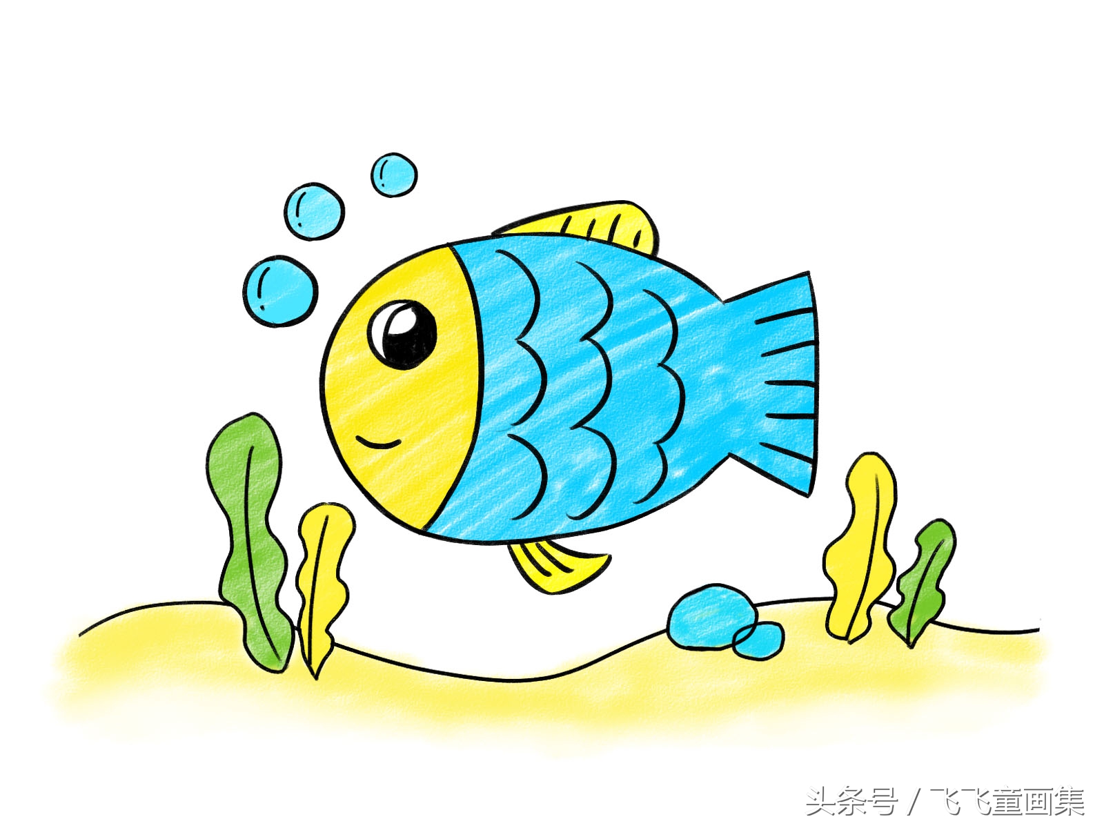 画小鱼小虾简笔画,小鱼的简笔画怎么画