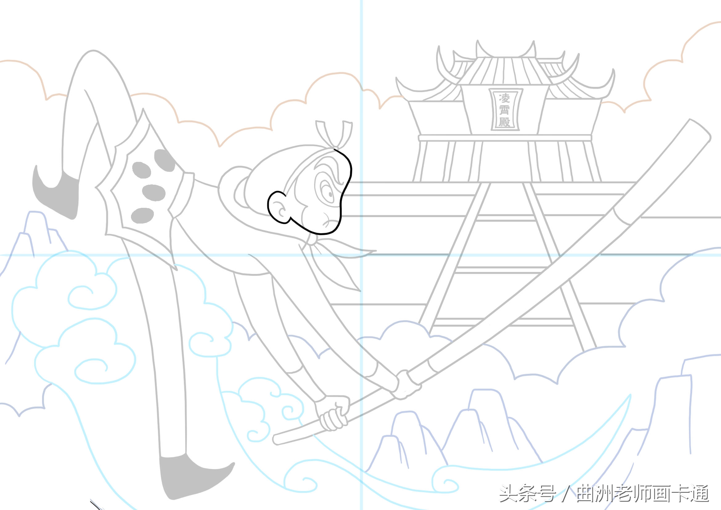 幼儿园西游记角色孙悟空怎样画,西游记简图幼儿画孙悟空