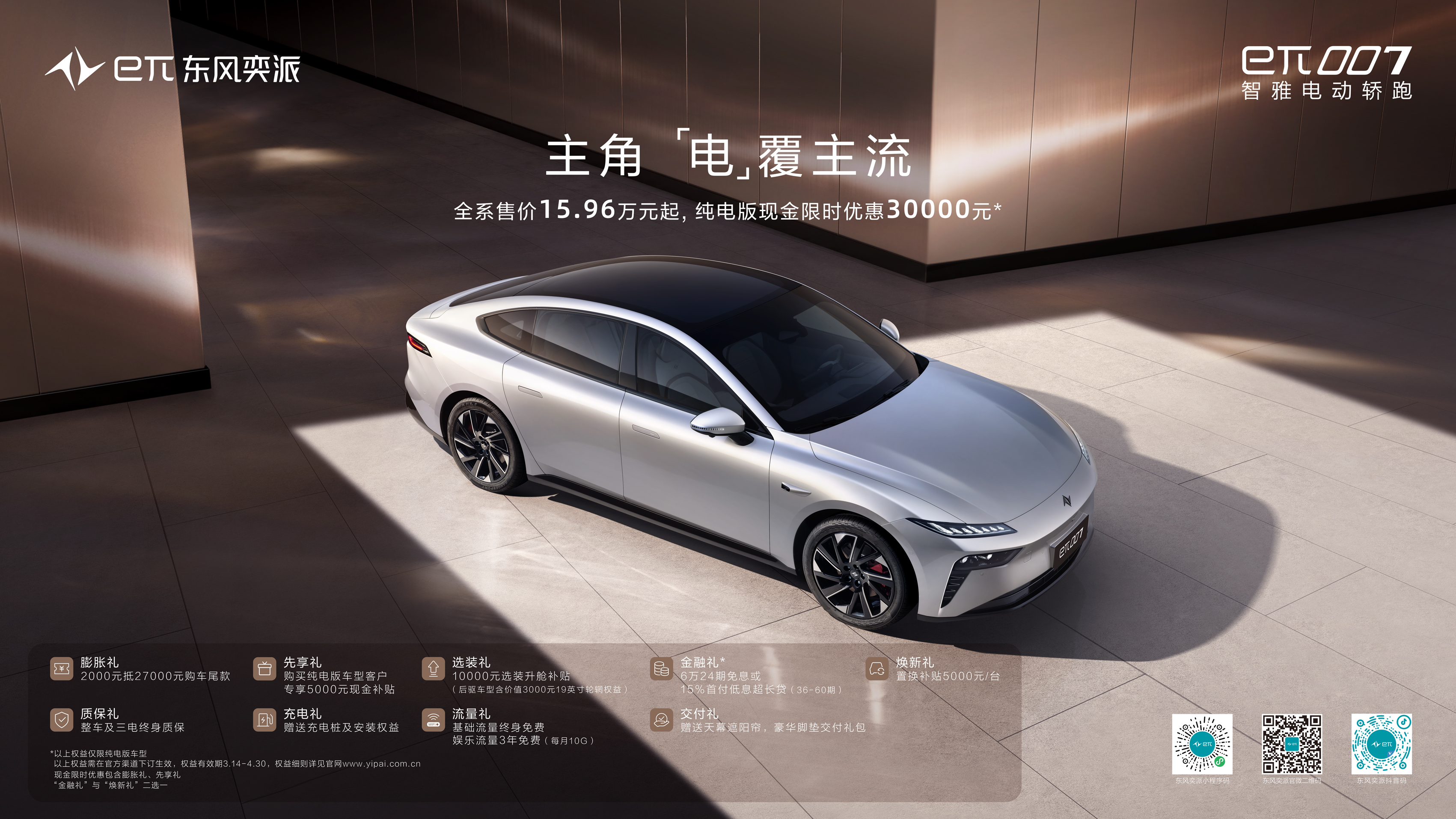 e007售价降3万到什么时候,东风奕派eπ007上市+售15.96万元起