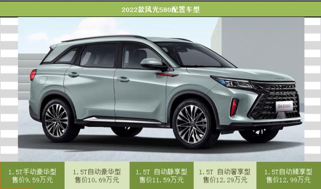 2022款风光580顶配版,2022款东风风光580购车手册
