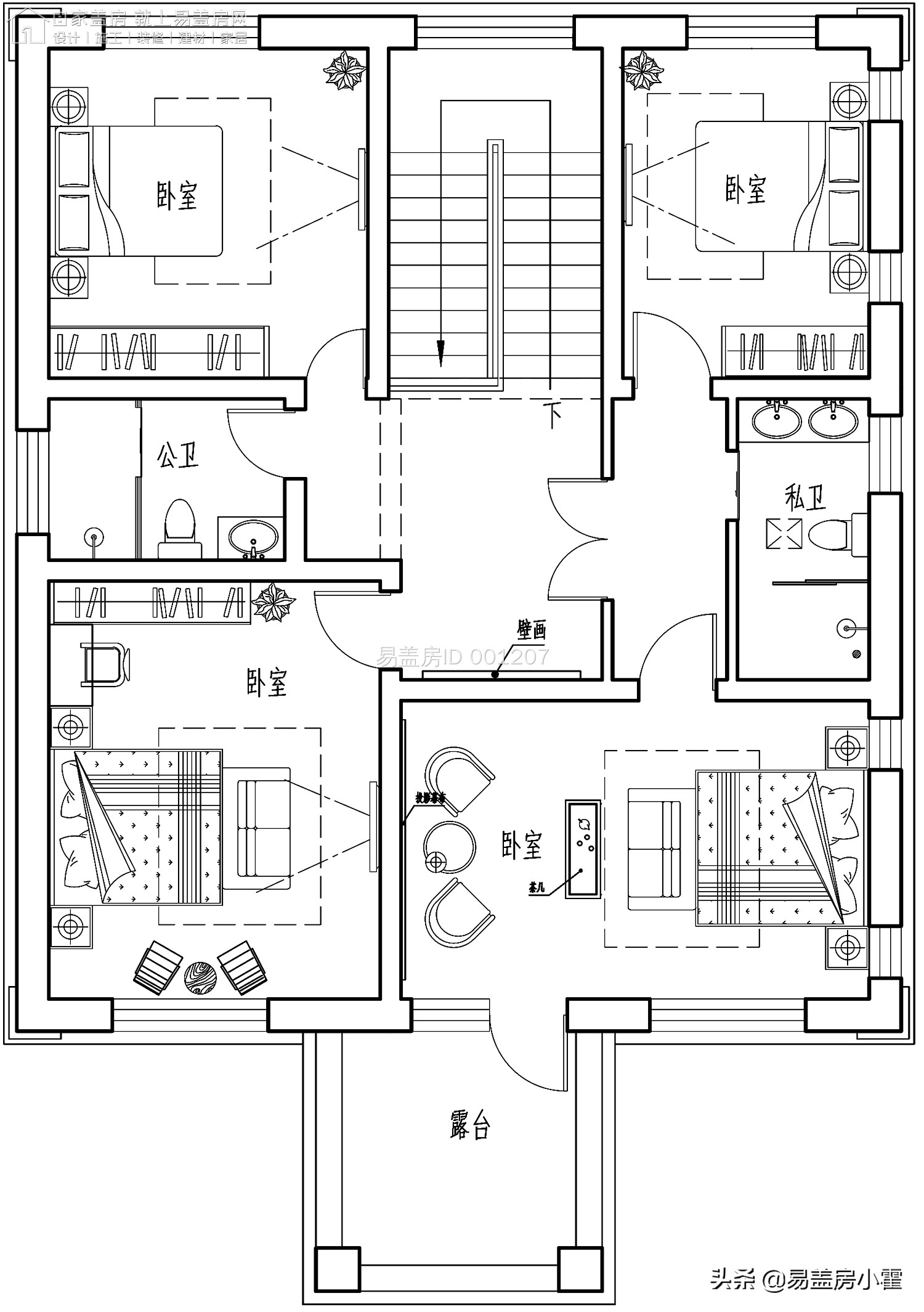农村自建房2层欧式别墅设计,面宽10米欧式风格二层小别墅