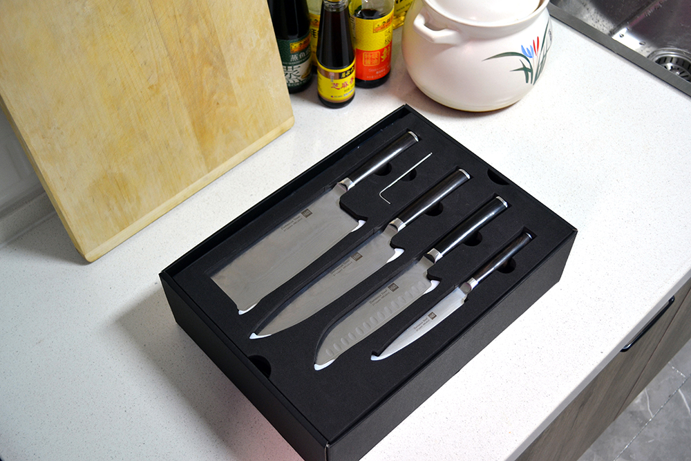 小米火候大马士革刀五件套,小米有品大马士革套刀