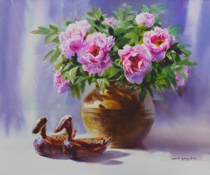 写实水彩花卉单体,细腻写实的花卉植物水彩手绘