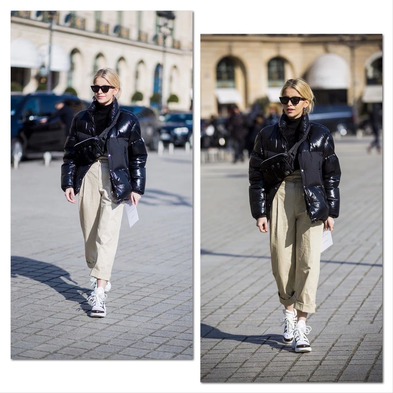 大衣配背包好看吗,大衣配短款包包显个高