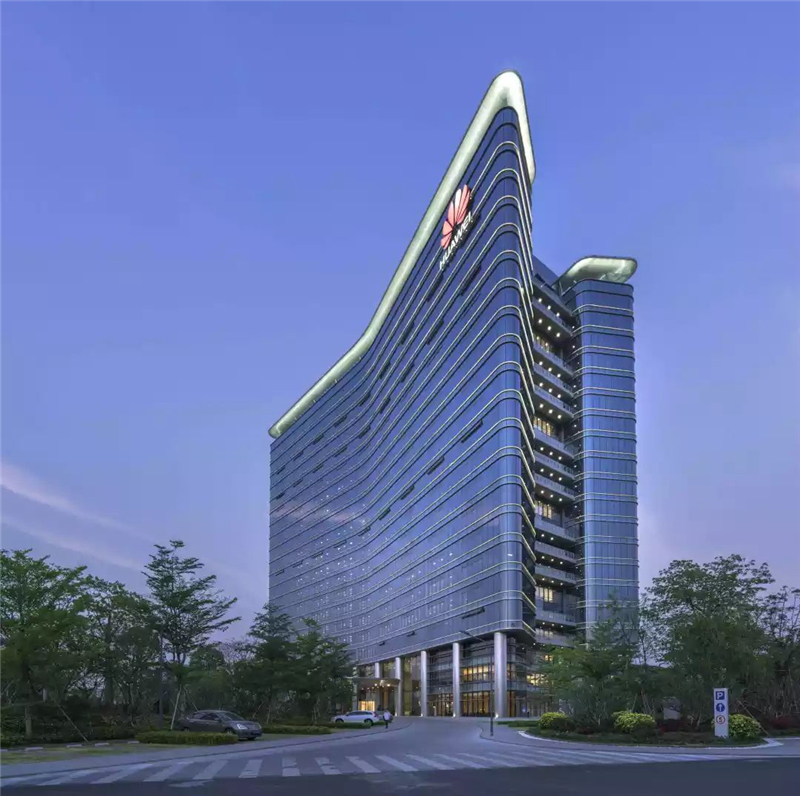 华为总部大楼震撼,华为照明