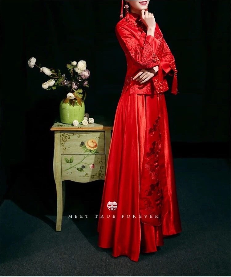 最适合穿中式嫁衣,新款秀禾服新娘礼服中式嫁衣