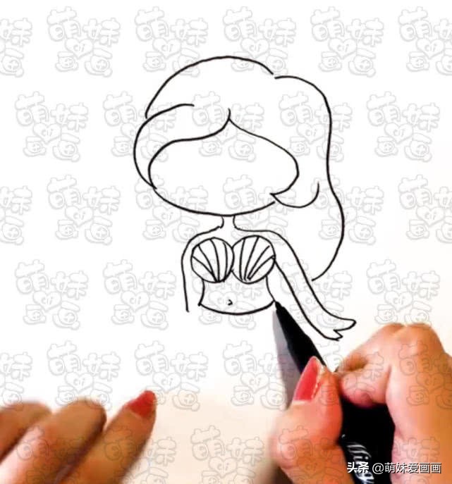 童话世界美人鱼简笔画,十二星座古风美人鱼公主简笔画