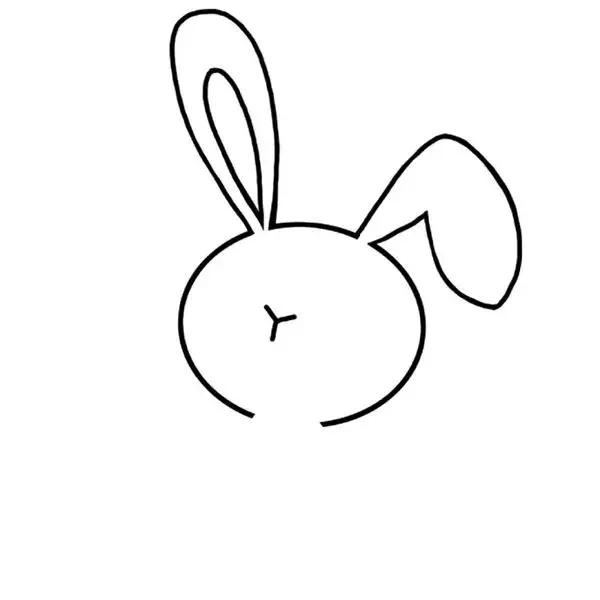 简笔画小白兔教程,小白兔简笔画可打印涂色最简单