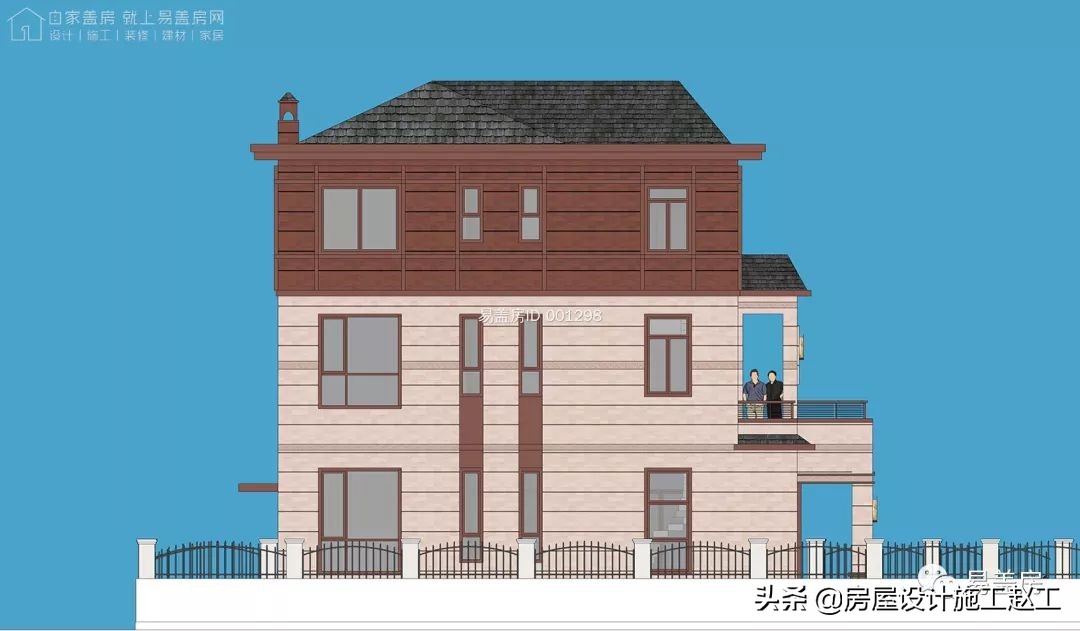 农村自建二层法式风格别墅,两层田园风格别墅自建房