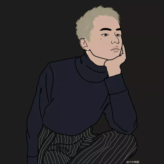 森系简约黑白手绘头像,个性原宿风手绘头像