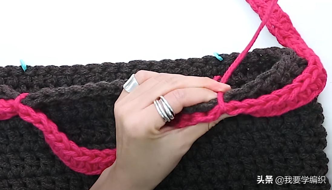 最简单钩编小包包,手工钩织迷你版手提包包编织教程