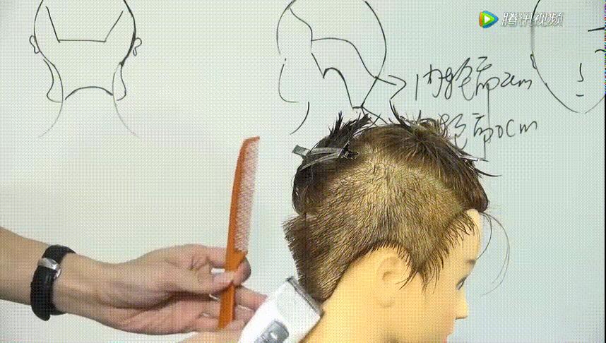 侧背头男发型剪发教程手法,韩式男士飞机头吹风教程