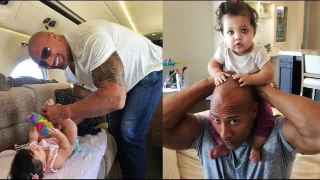 巨石强森和8岁女儿,巨石强森女儿生日视频