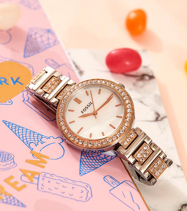 杨紫同款，Fossil欧美时尚水钻表！戴上它璀璨光华，亮如繁星