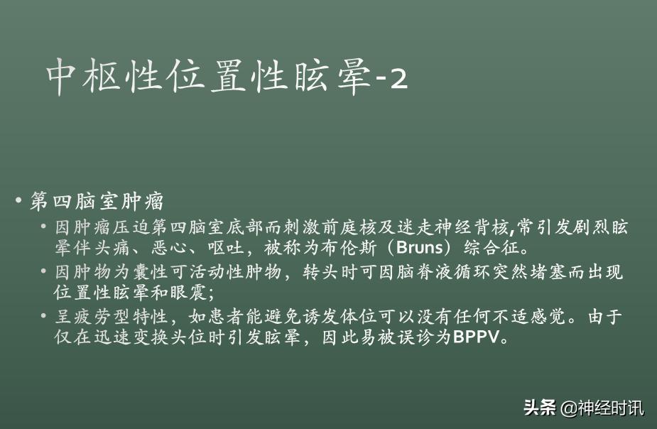 良性位置性眩晕诊断和治疗指南,良性阵发性位置性眩晕的诊断标准