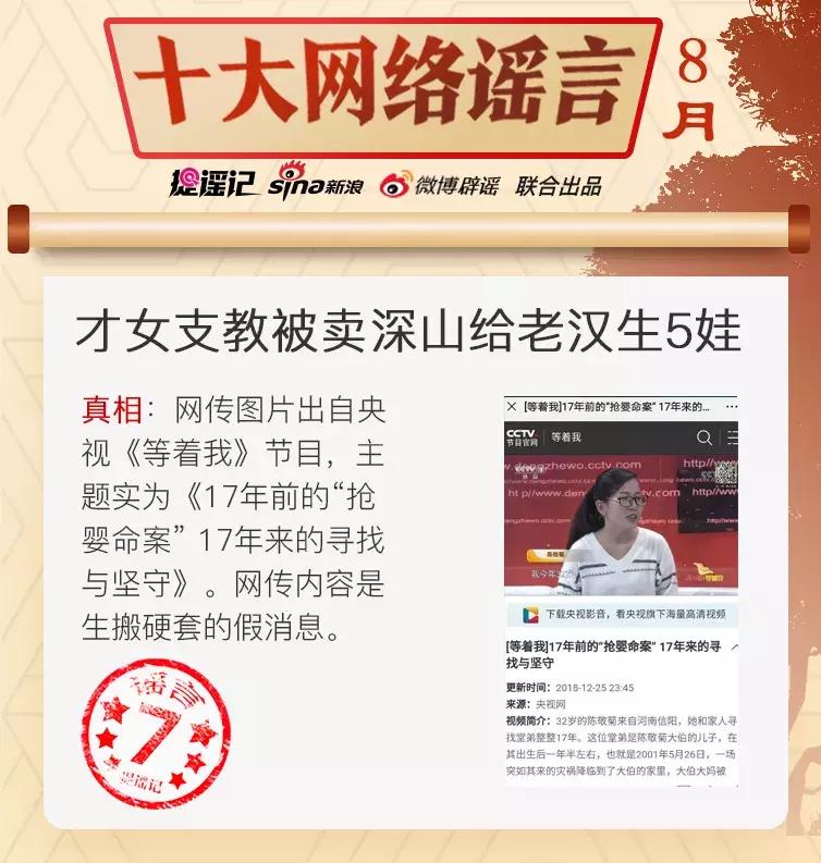 最新的比较严重的网络谣言,近几年较为严重的网络谣言